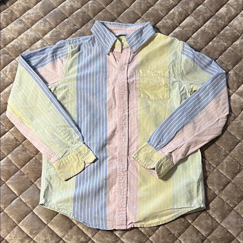 Janie & Jack Striped Spring Boy's Button Shirt Size 8 - PLAY condition